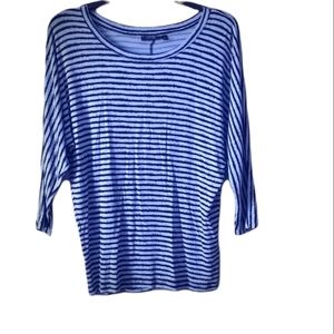 Super comfy medium blue black striped shirt